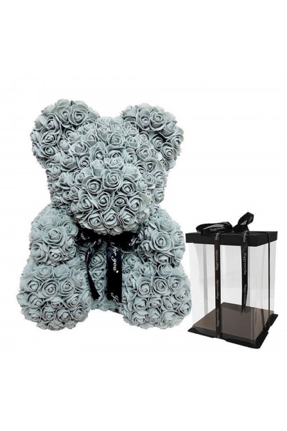 SurpriseYOU Grey Rose Teddy Bear RTB_R002